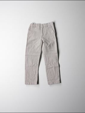 H&M Boys Neutral Beige Linen Cotton Dress Pants Size 8
